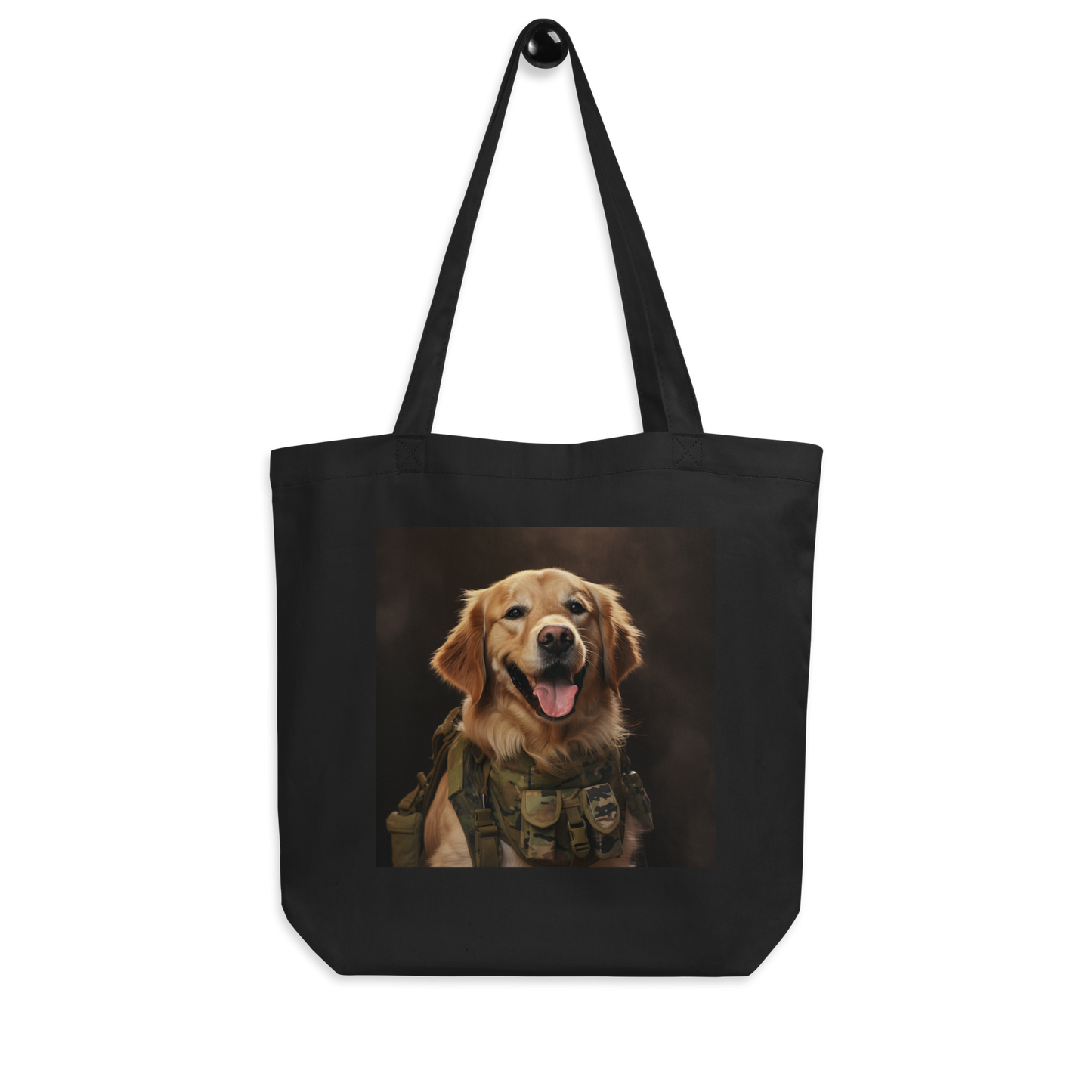 Golden Retriever Military Person Eco Tote Bag