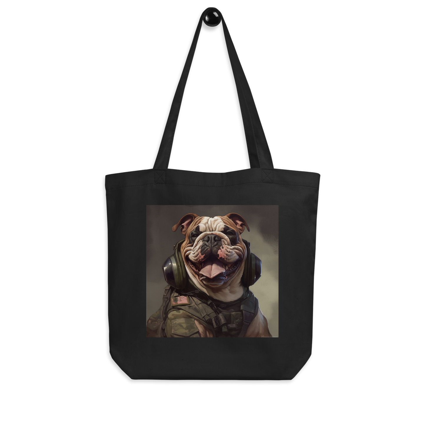 Bulldog Military Person Eco Tote Bag