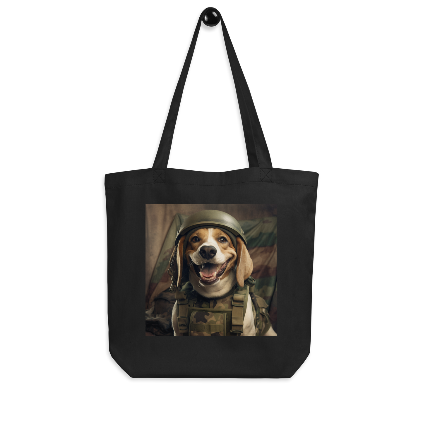 Beagle Military Person Eco Tote Bag