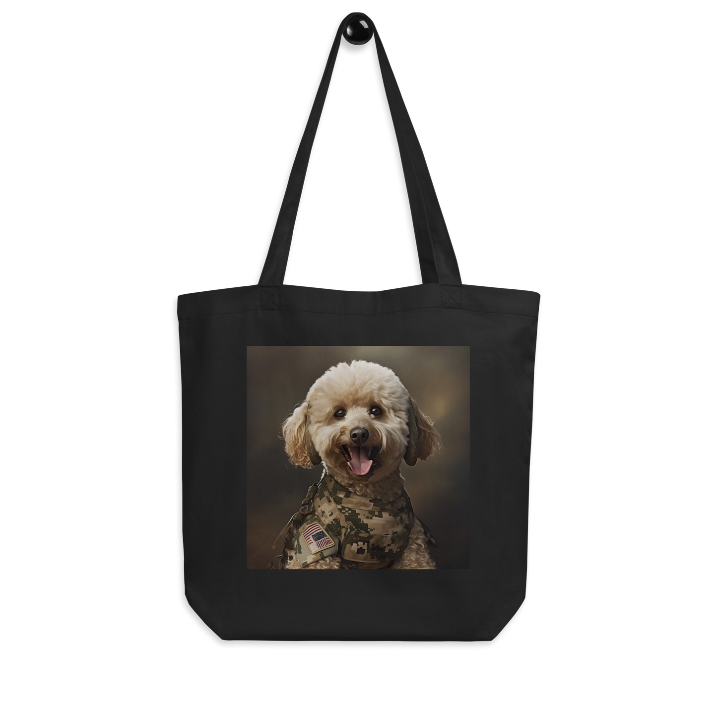 Poodle Military Person Eco Tote Bag