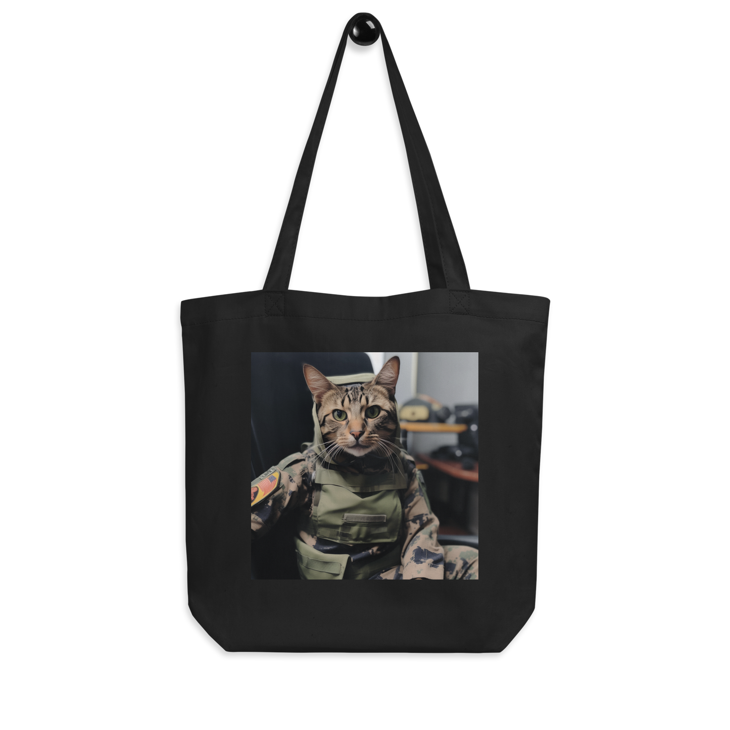 Domestic Shorthair Military Person Eco Tote Bag