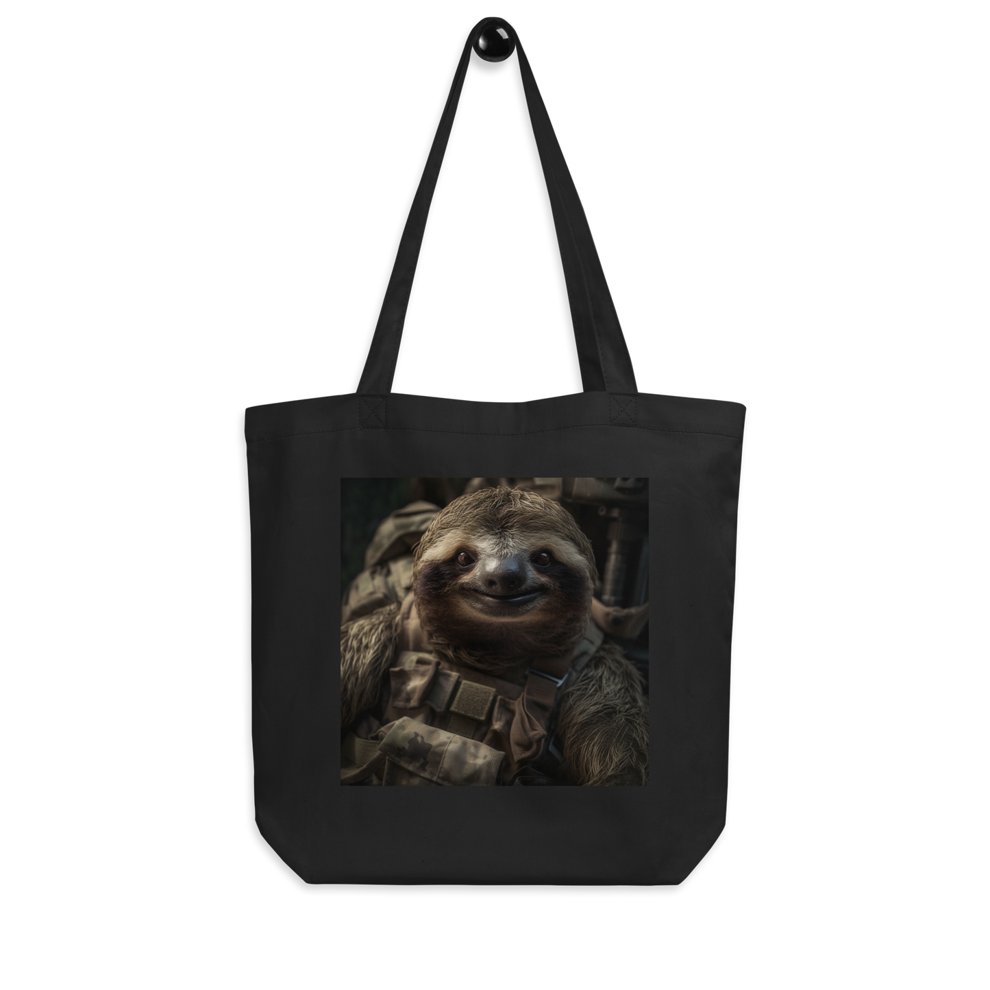 Sloth Military Person Eco Tote Bag