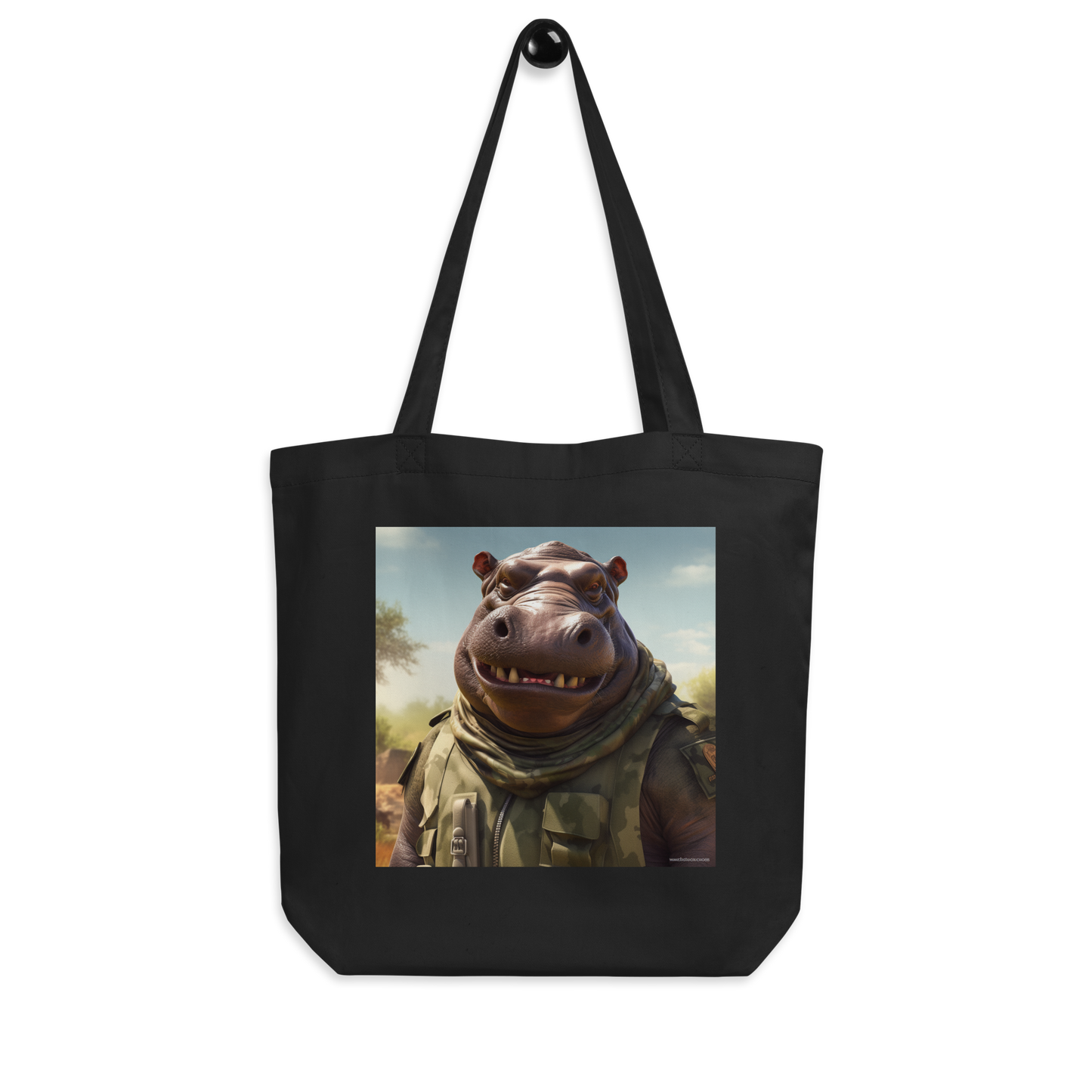 Hippo Military Person Eco Tote Bag