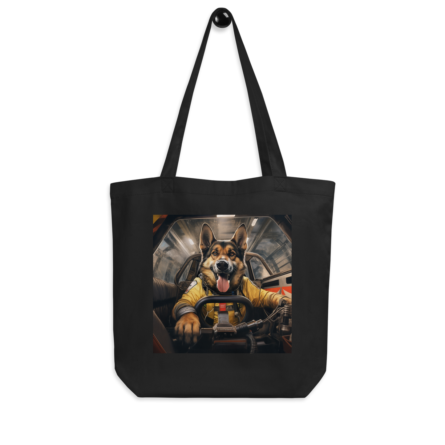 German Shepherd F1 Car Driver Eco Tote Bag