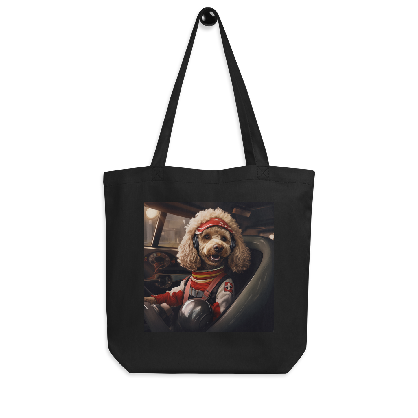 Poodle F1 Car Driver Eco Tote Bag