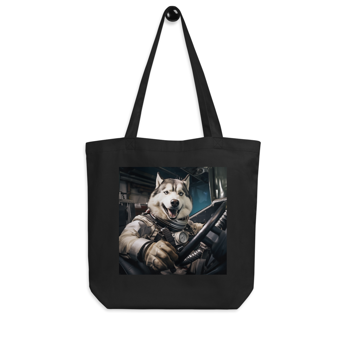 Siberian Husky F1 Car Driver Eco Tote Bag