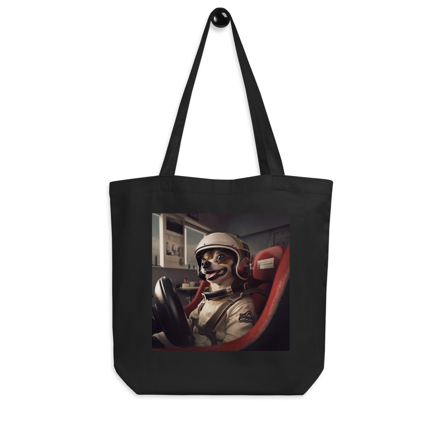 Chihuahua F1 Car Driver Eco Tote Bag