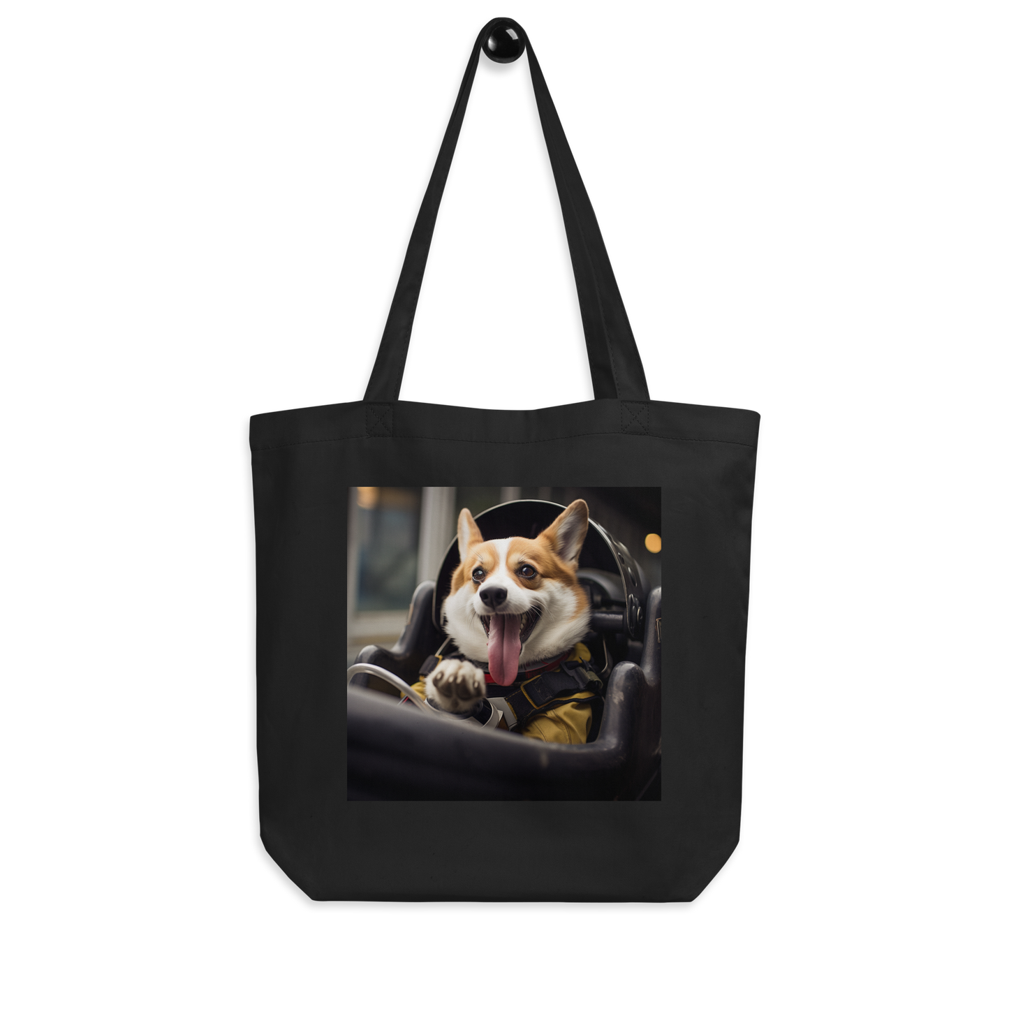 Pembroke Welsh Corgi F1 Car Driver Eco Tote Bag