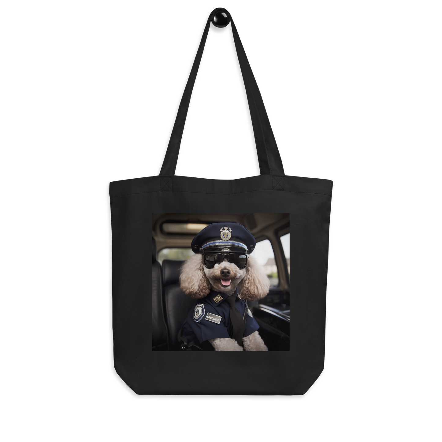 Poodle Police Officer Eco Tote Bag