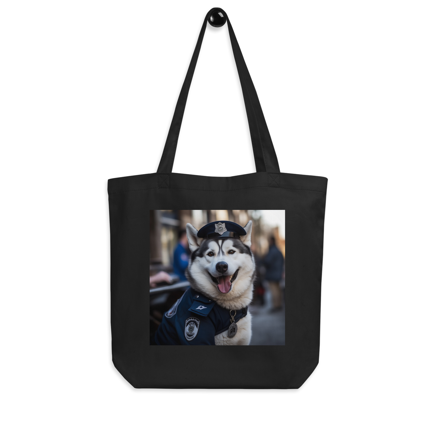 Siberian Husky Police Officer Eco Tote Bag