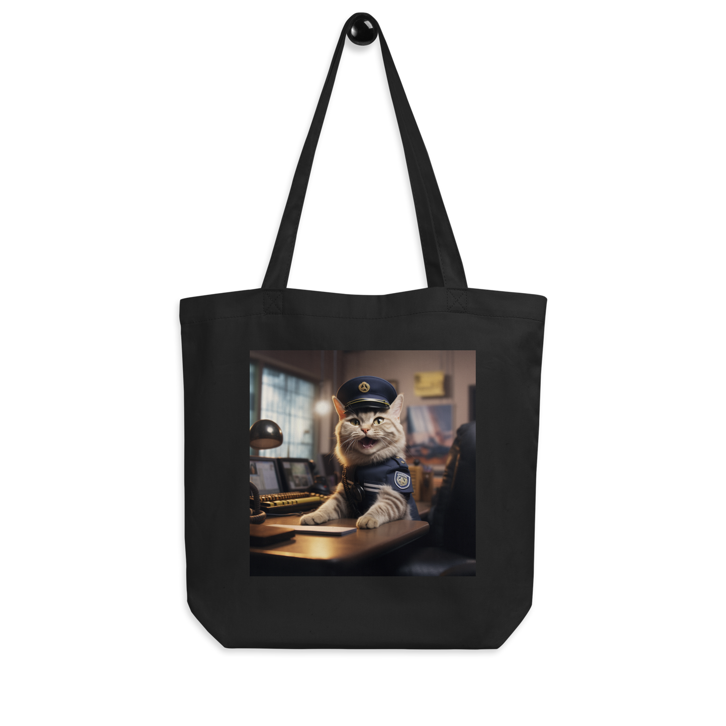 Domestic Shorthair Police Officer Eco Tote Bag