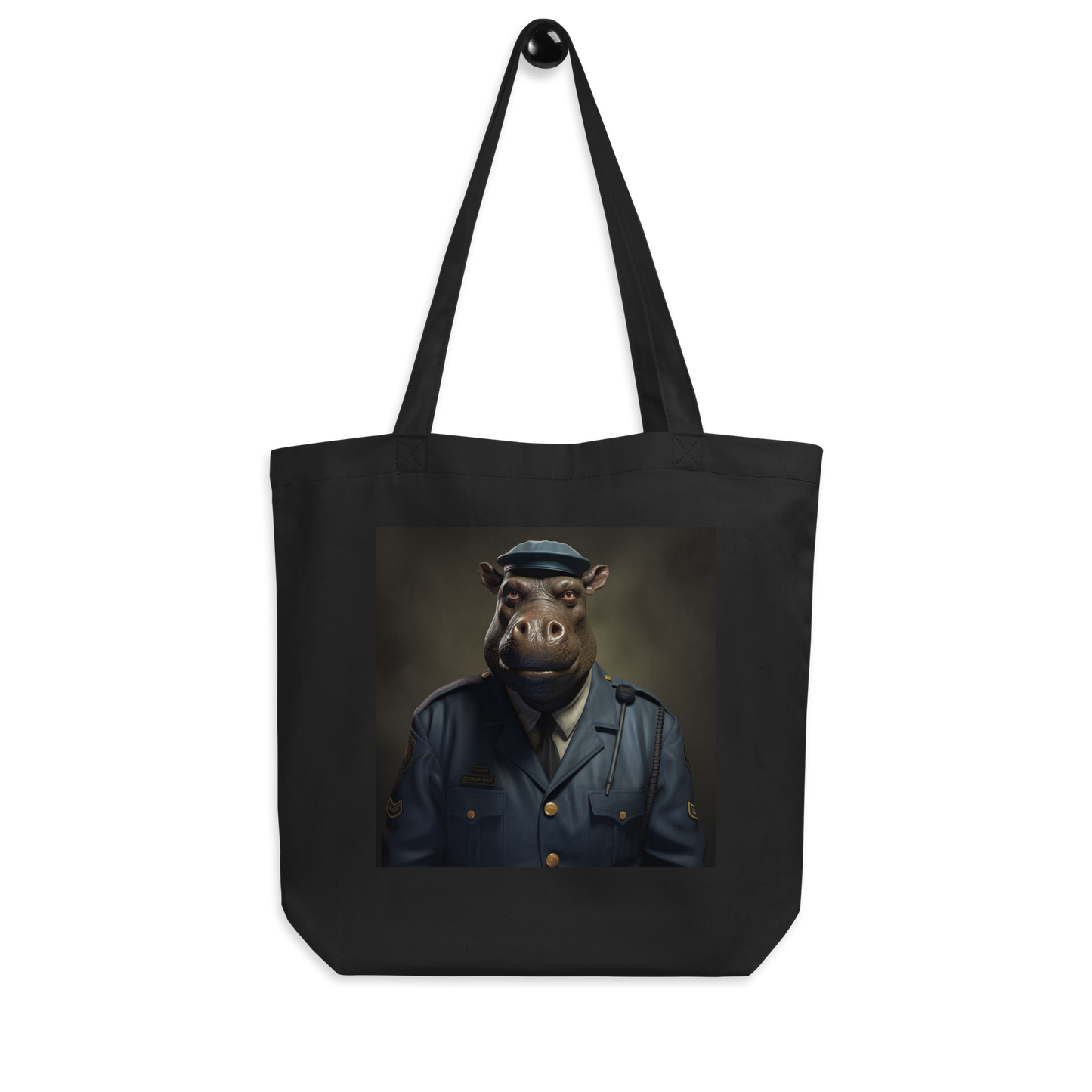 Hippo Police Officer Eco Tote Bag