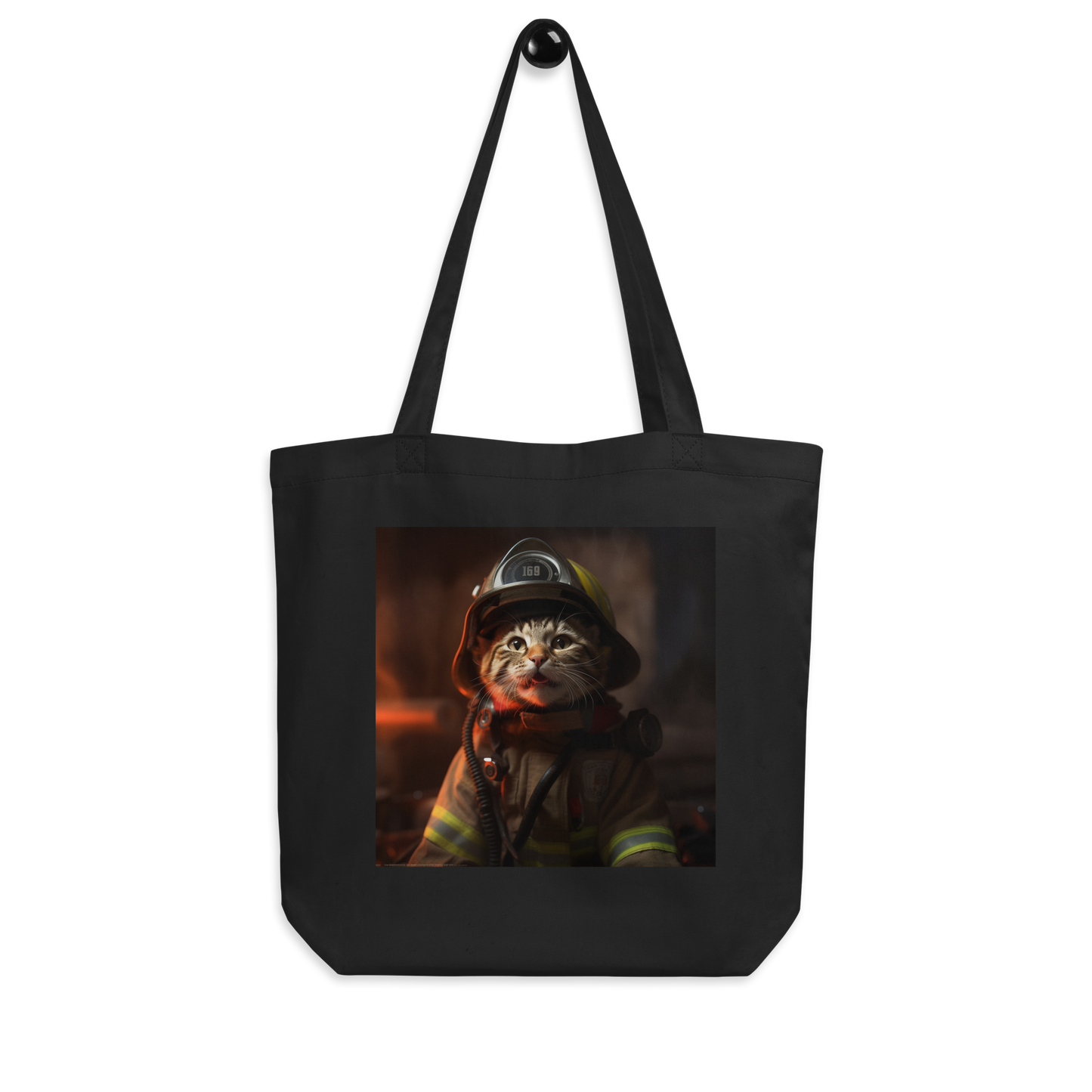 Domestic Shorthair Firefighter Eco Tote Bag