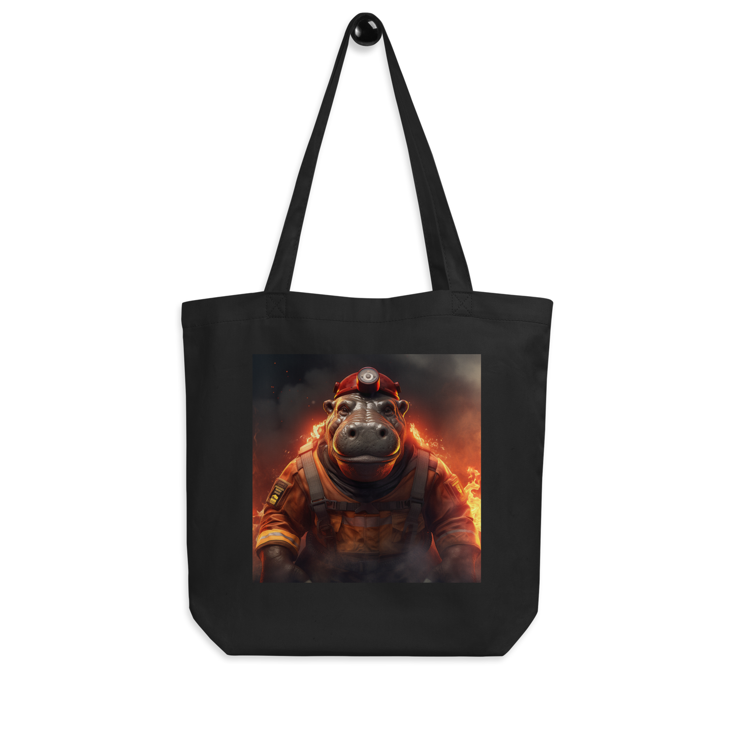 Hippo Firefighter Eco Tote Bag