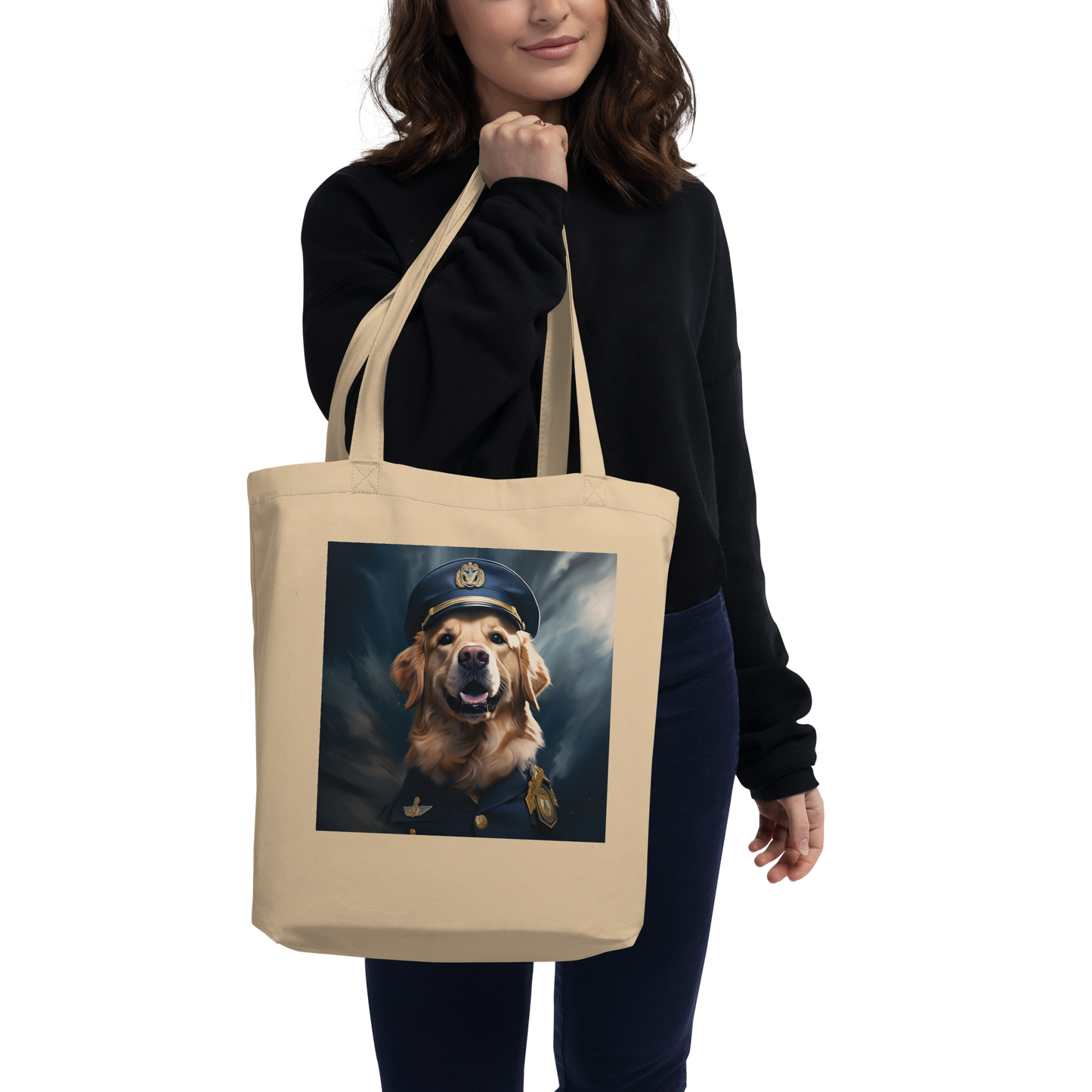 Golden Retriever Air Force Officer Eco Tote Bag