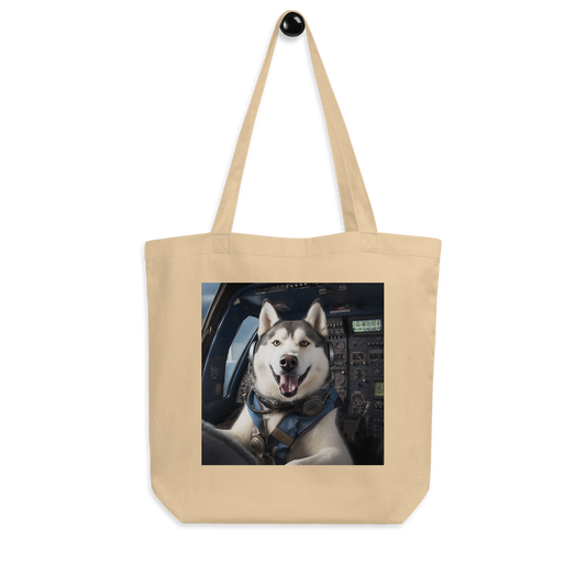 Siberian Husky Air Force Officer Eco Tote Bag