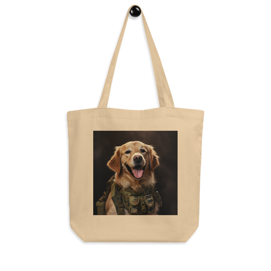 Golden Retriever Military Person Eco Tote Bag