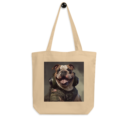 Bulldog Military Person Eco Tote Bag