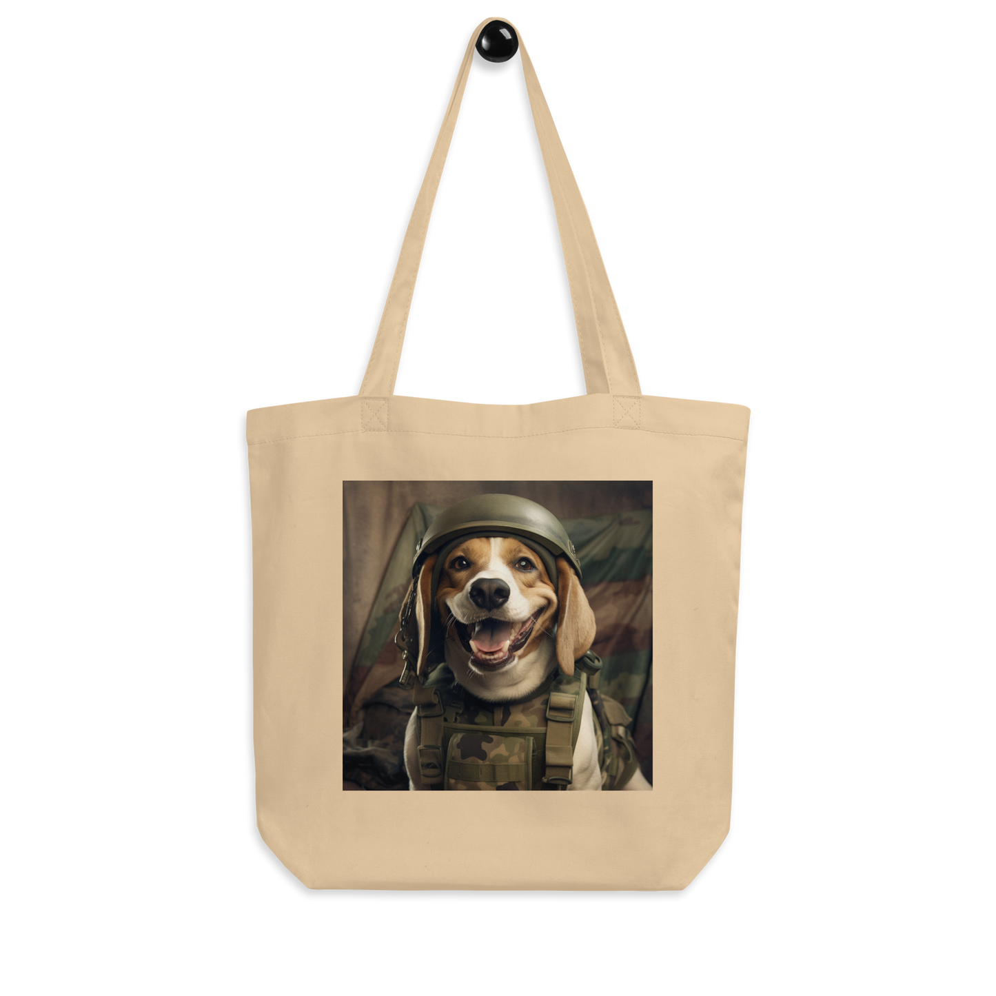 Beagle Military Person Eco Tote Bag