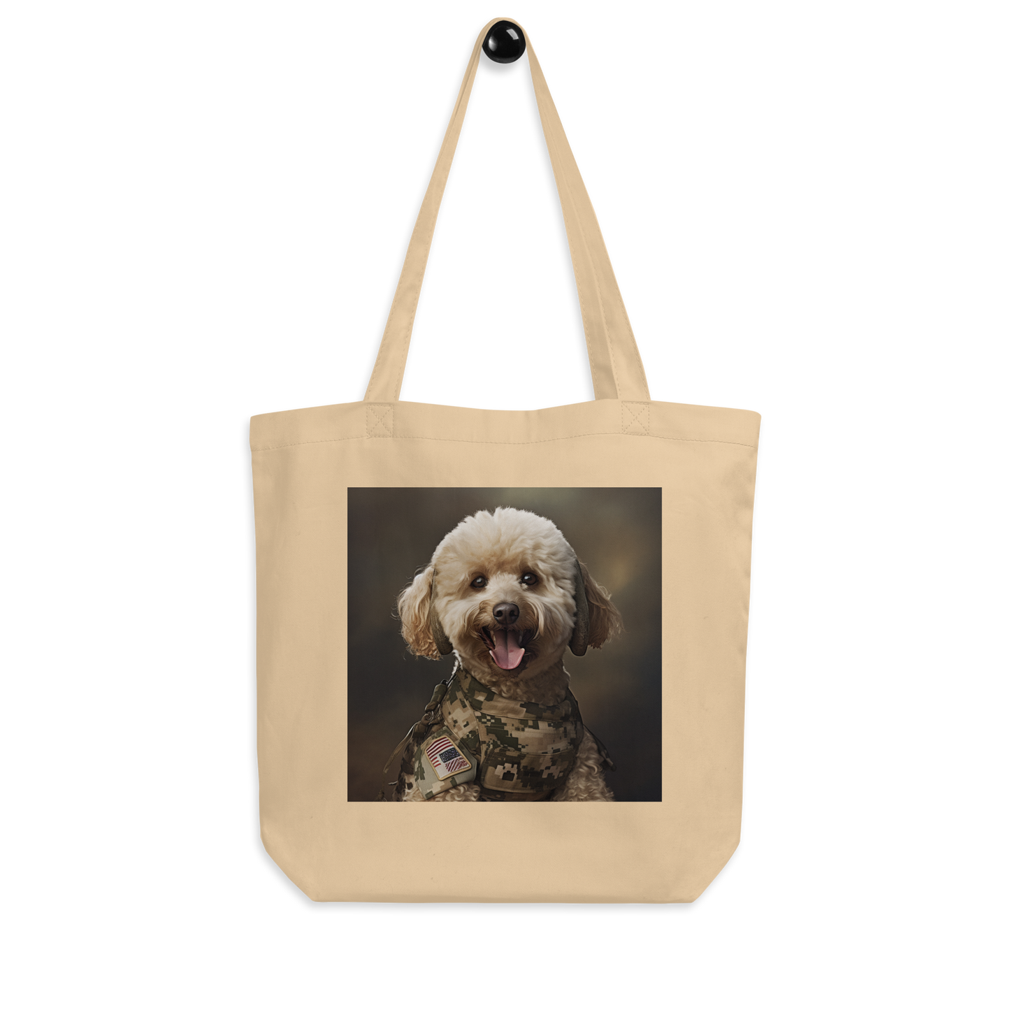 Poodle Military Person Eco Tote Bag