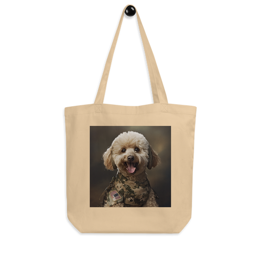 Poodle Military Person Eco Tote Bag