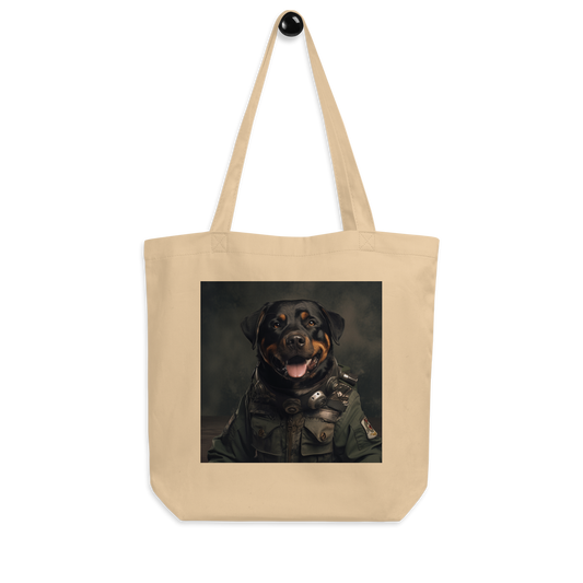 Rottweiler Military Person Eco Tote Bag