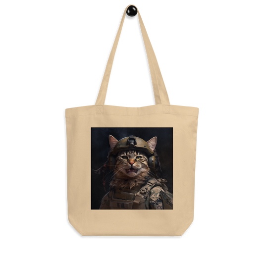 Maine Coon Military Person Eco Tote Bag