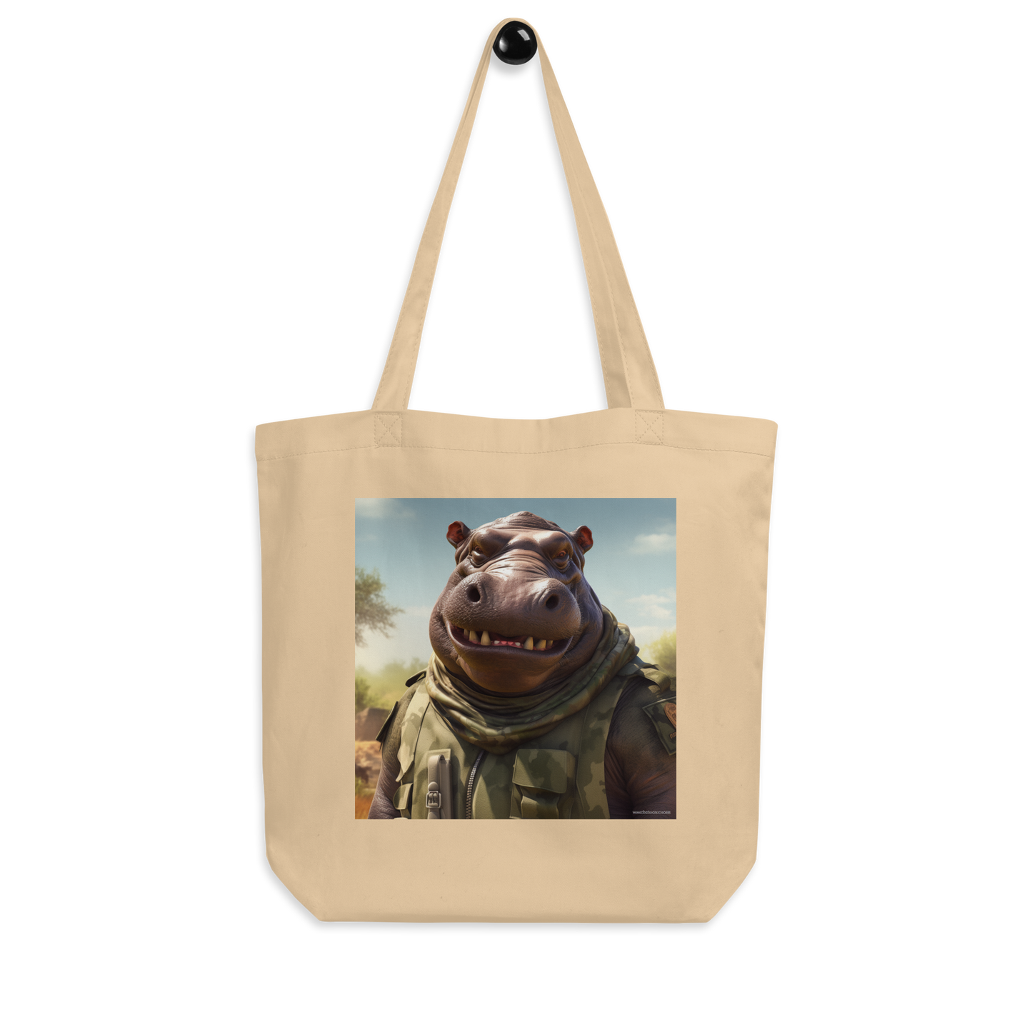 Hippo Military Person Eco Tote Bag