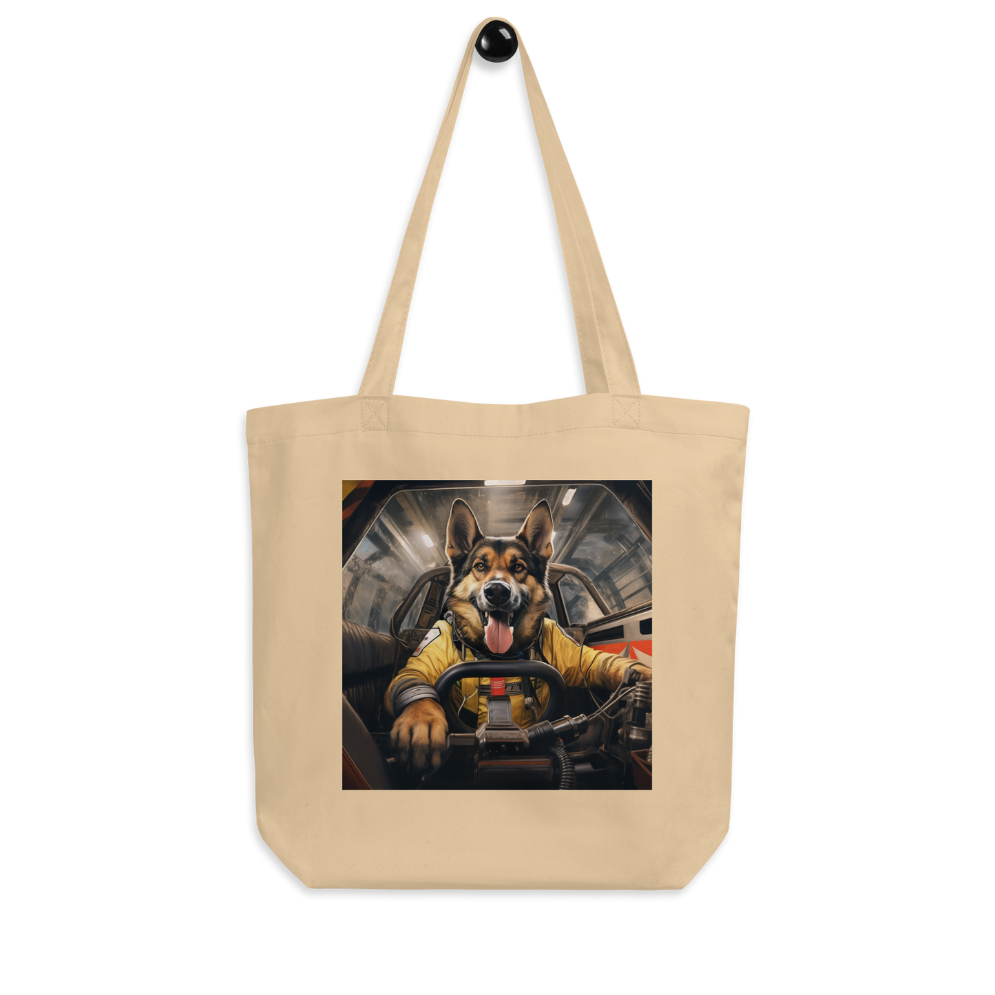 German Shepherd F1 Car Driver Eco Tote Bag