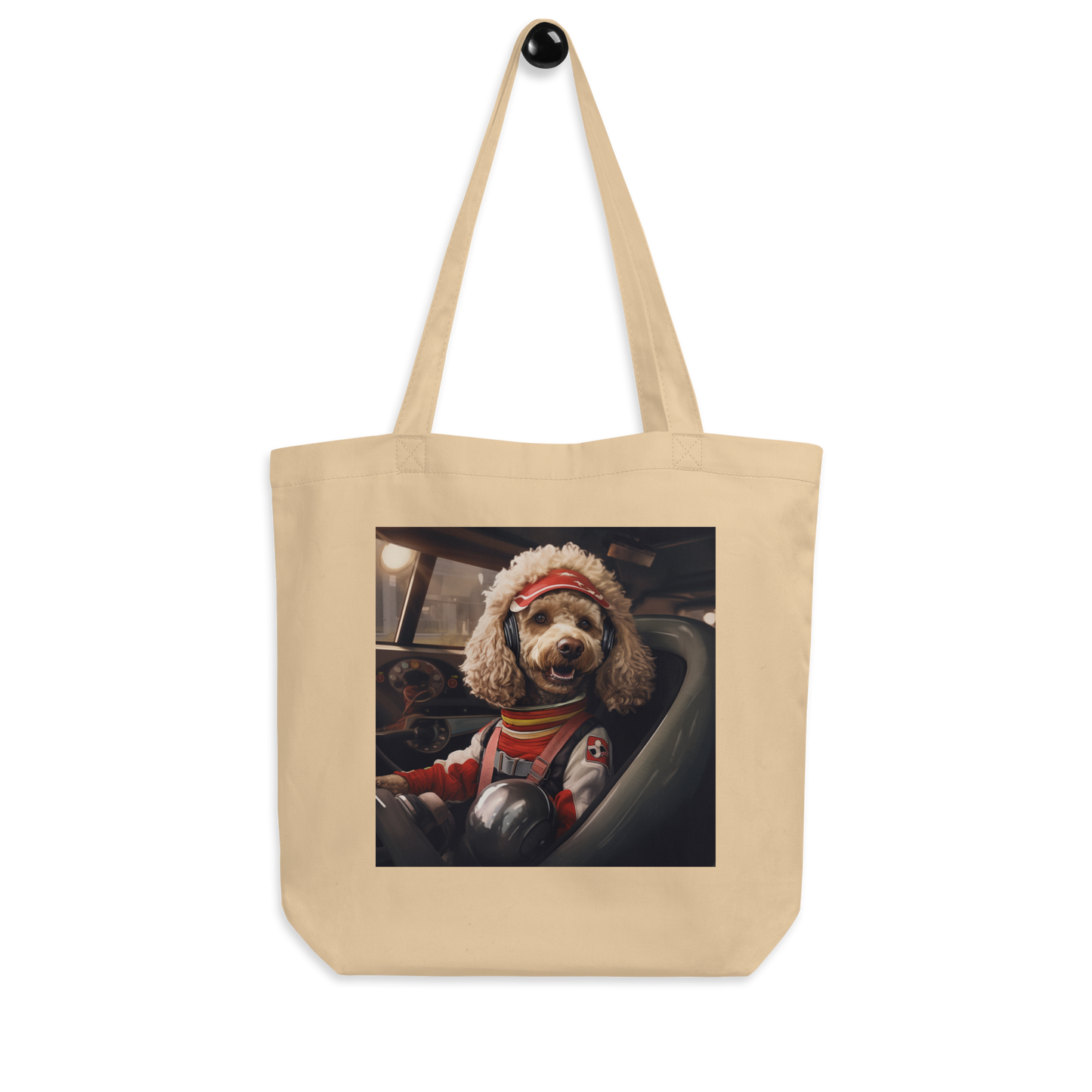 Poodle F1 Car Driver Eco Tote Bag