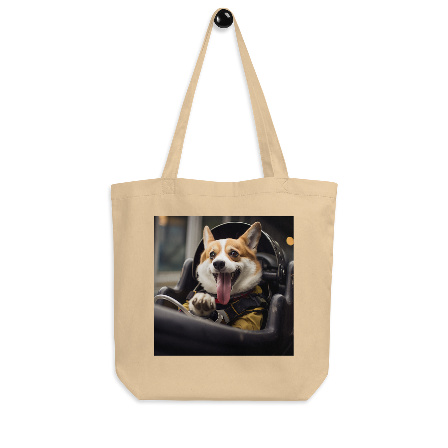 Pembroke Welsh Corgi F1 Car Driver Eco Tote Bag