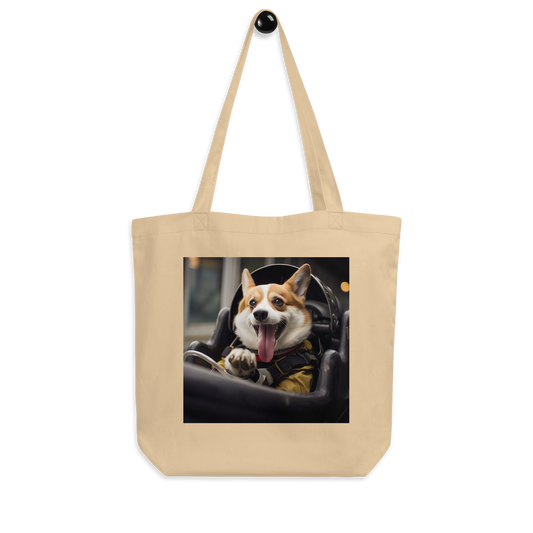 Pembroke Welsh Corgi F1 Car Driver Eco Tote Bag