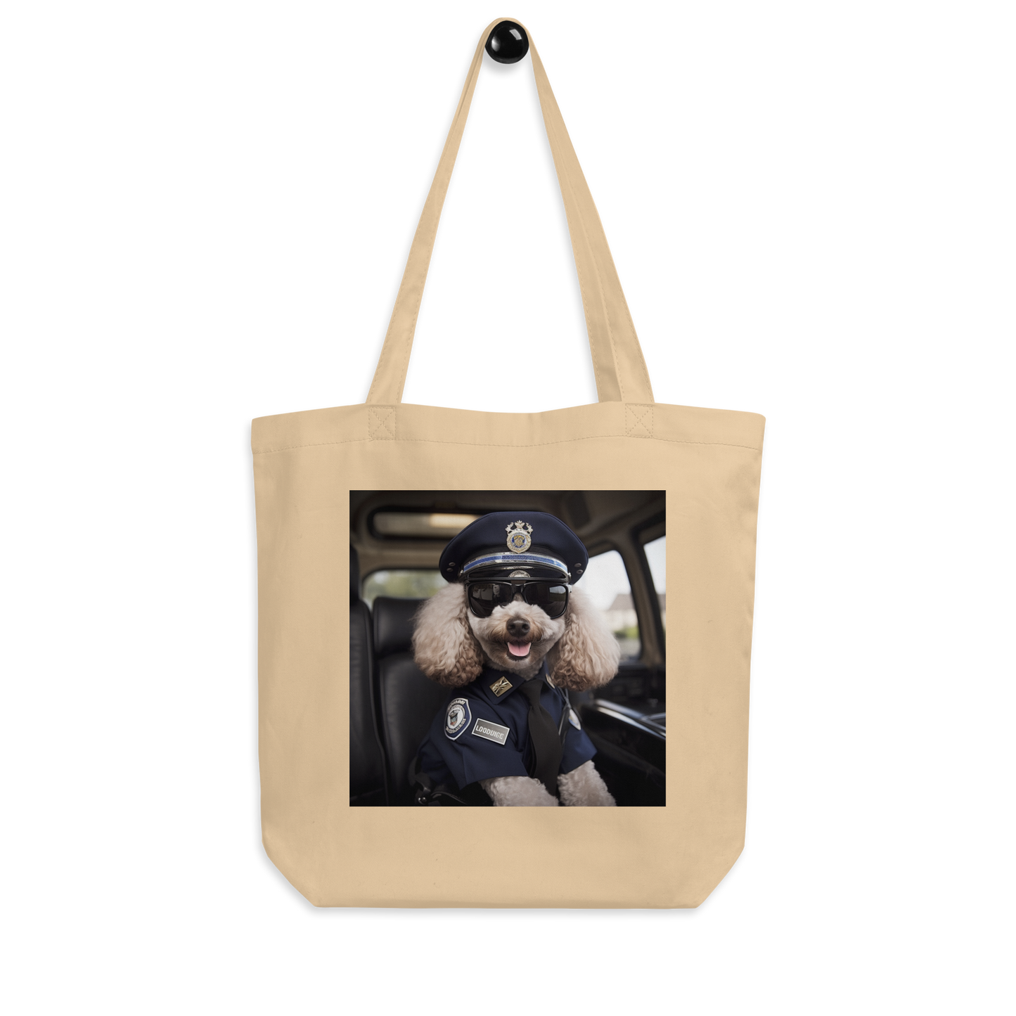 Poodle Police Officer Eco Tote Bag