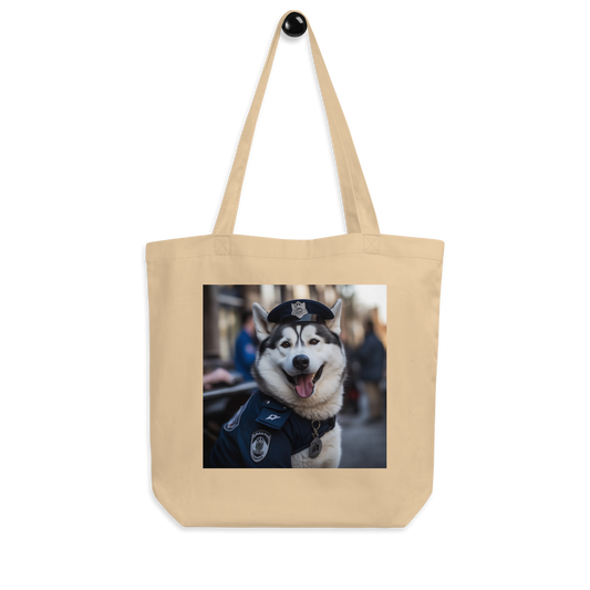 Siberian Husky Police Officer Eco Tote Bag
