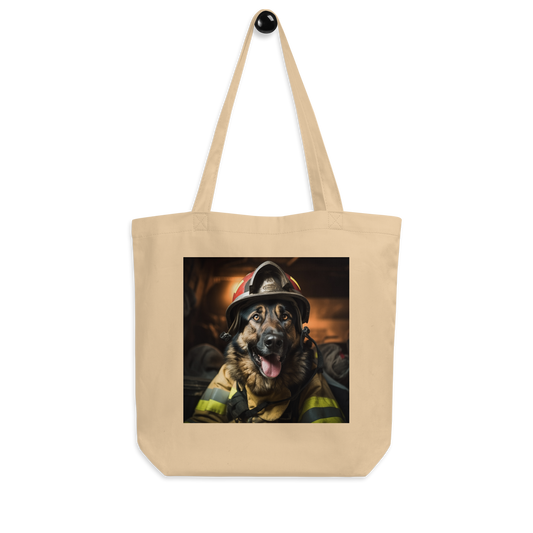 German Shepherd Firefighter Eco Tote Bag