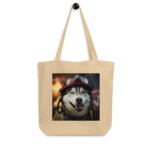 Siberian Husky Firefighter Eco Tote Bag