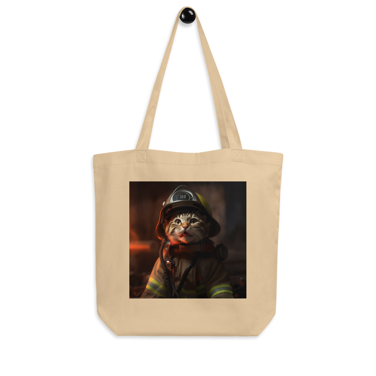 Domestic Shorthair Firefighter Eco Tote Bag