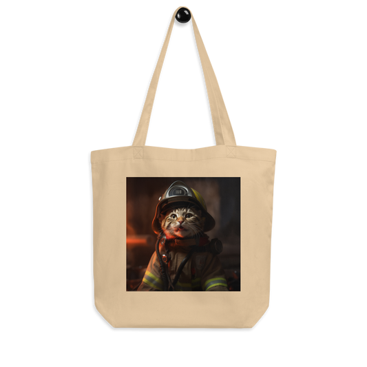 Domestic Shorthair Firefighter Eco Tote Bag