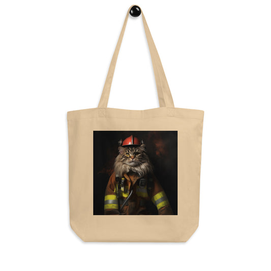 Maine Coon Firefighter Eco Tote Bag