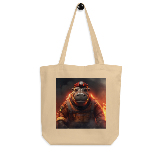 Hippo Firefighter Eco Tote Bag