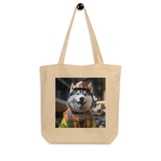Siberian Husky ConstructionWorker Eco Tote Bag