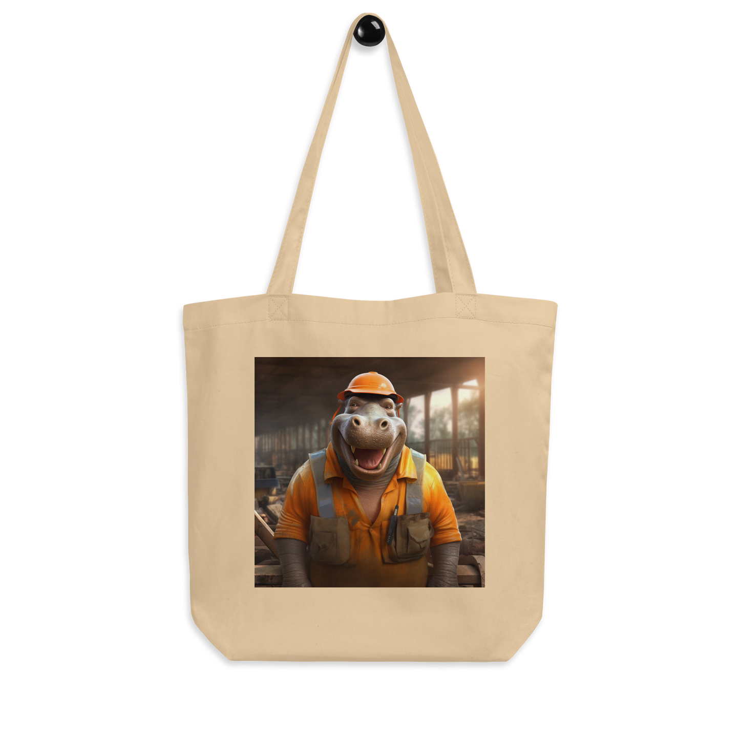 Hippo ConstructionWorker Eco Tote Bag