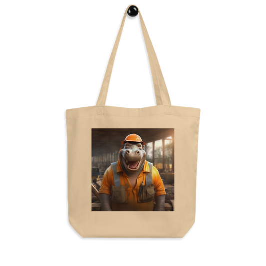 Hippo ConstructionWorker Eco Tote Bag