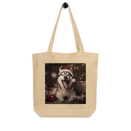 Siberian Husky Christmas Eco Tote Bag