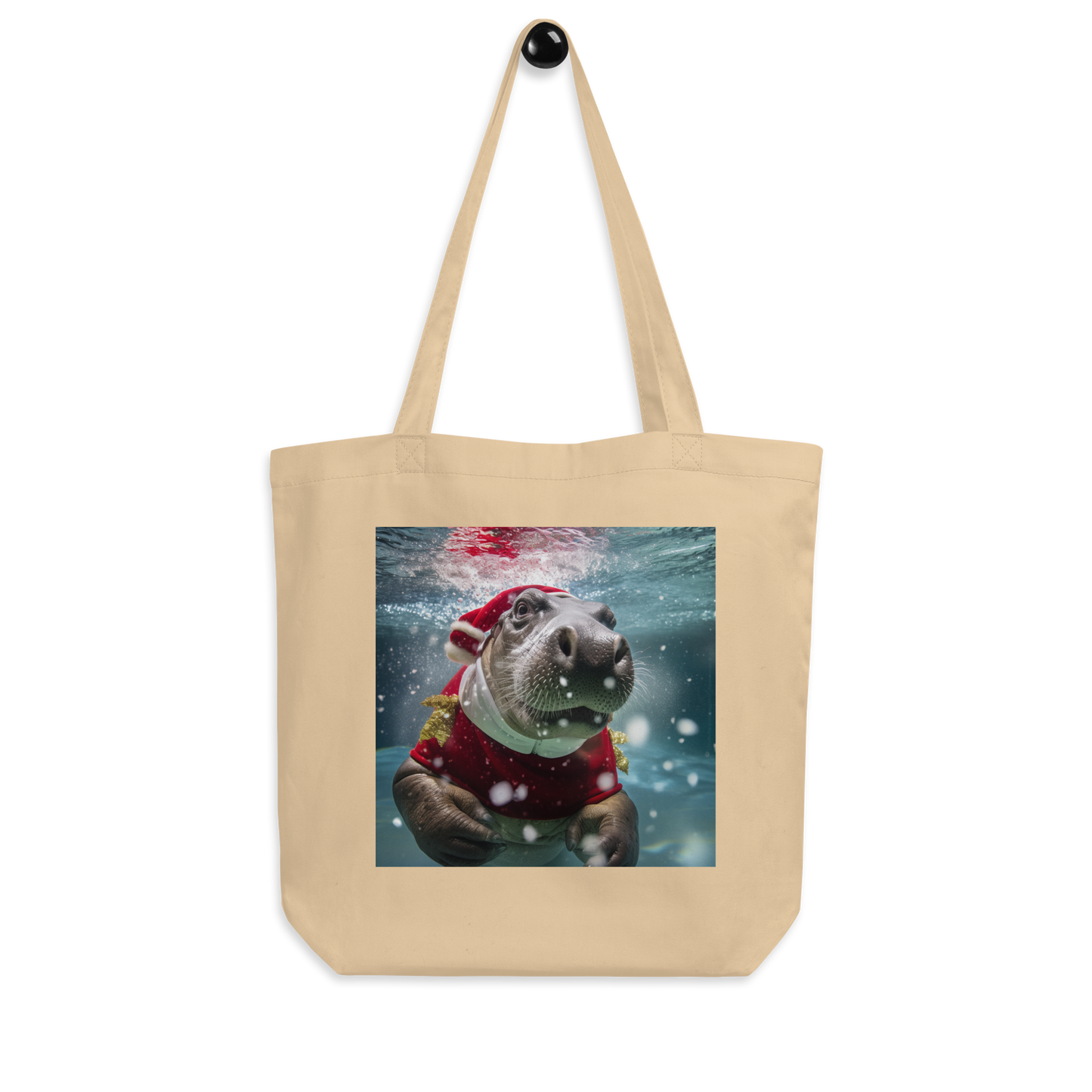 Hippo Christmas Eco Tote Bag