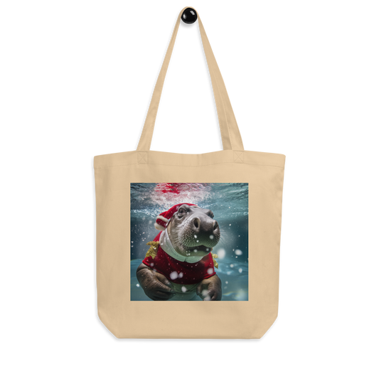 Hippo Christmas Eco Tote Bag
