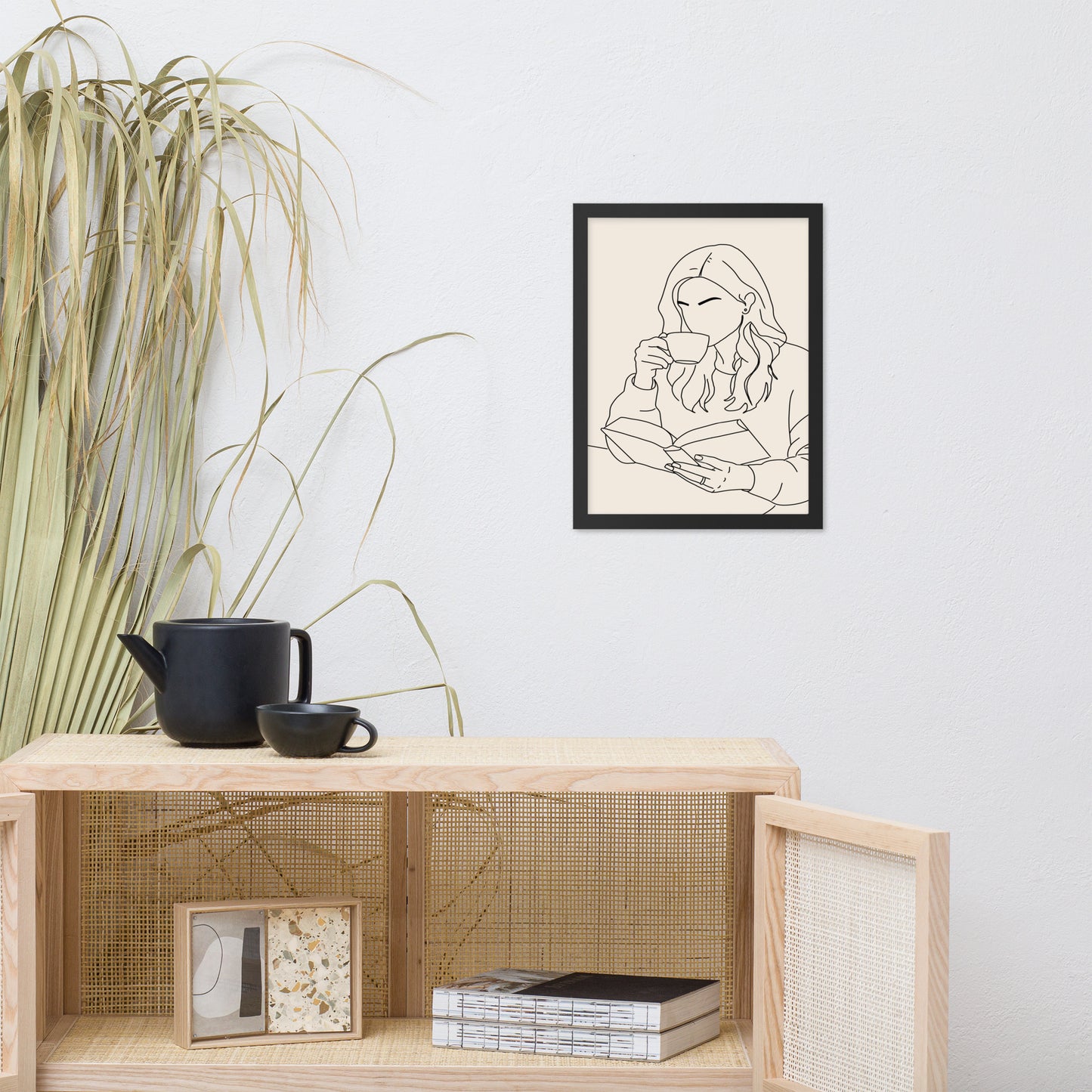 Quiet Coffee Moment - Line Art