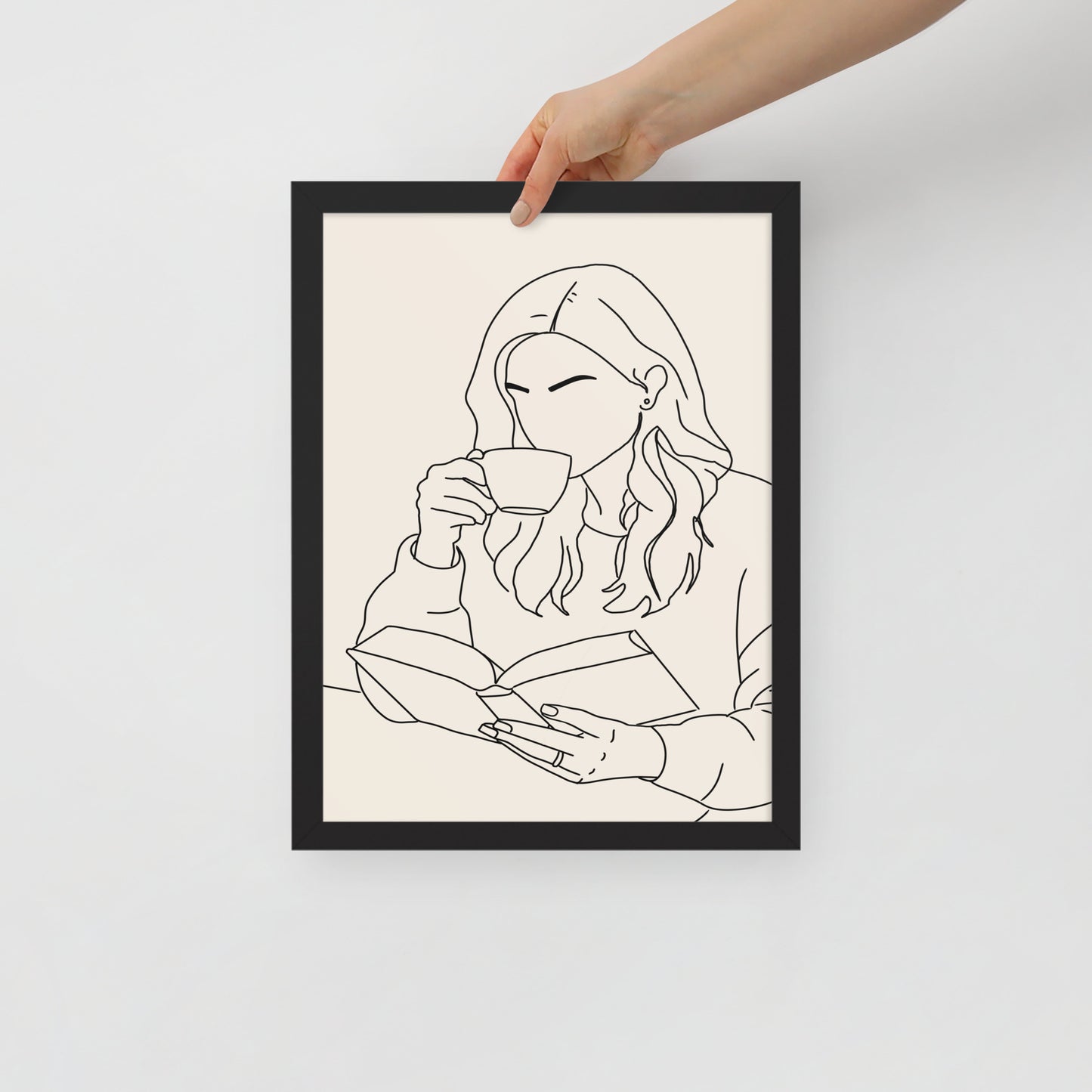 Quiet Coffee Moment - Line Art