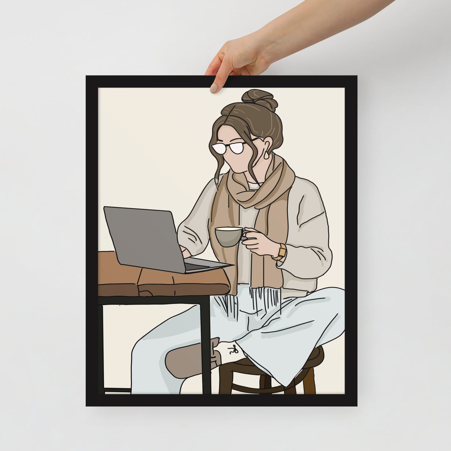 Coffee & Focus - Color Illustration