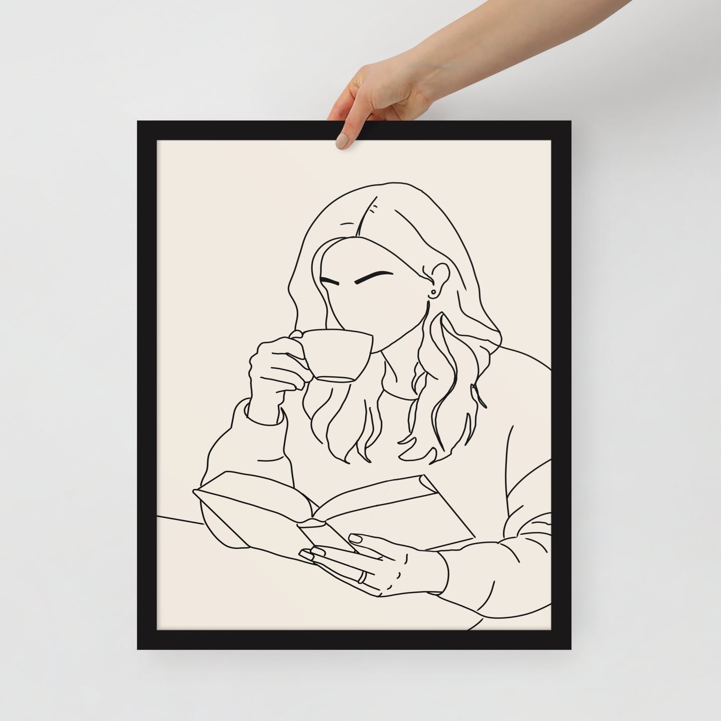 Quiet Coffee Moment - Line Art
